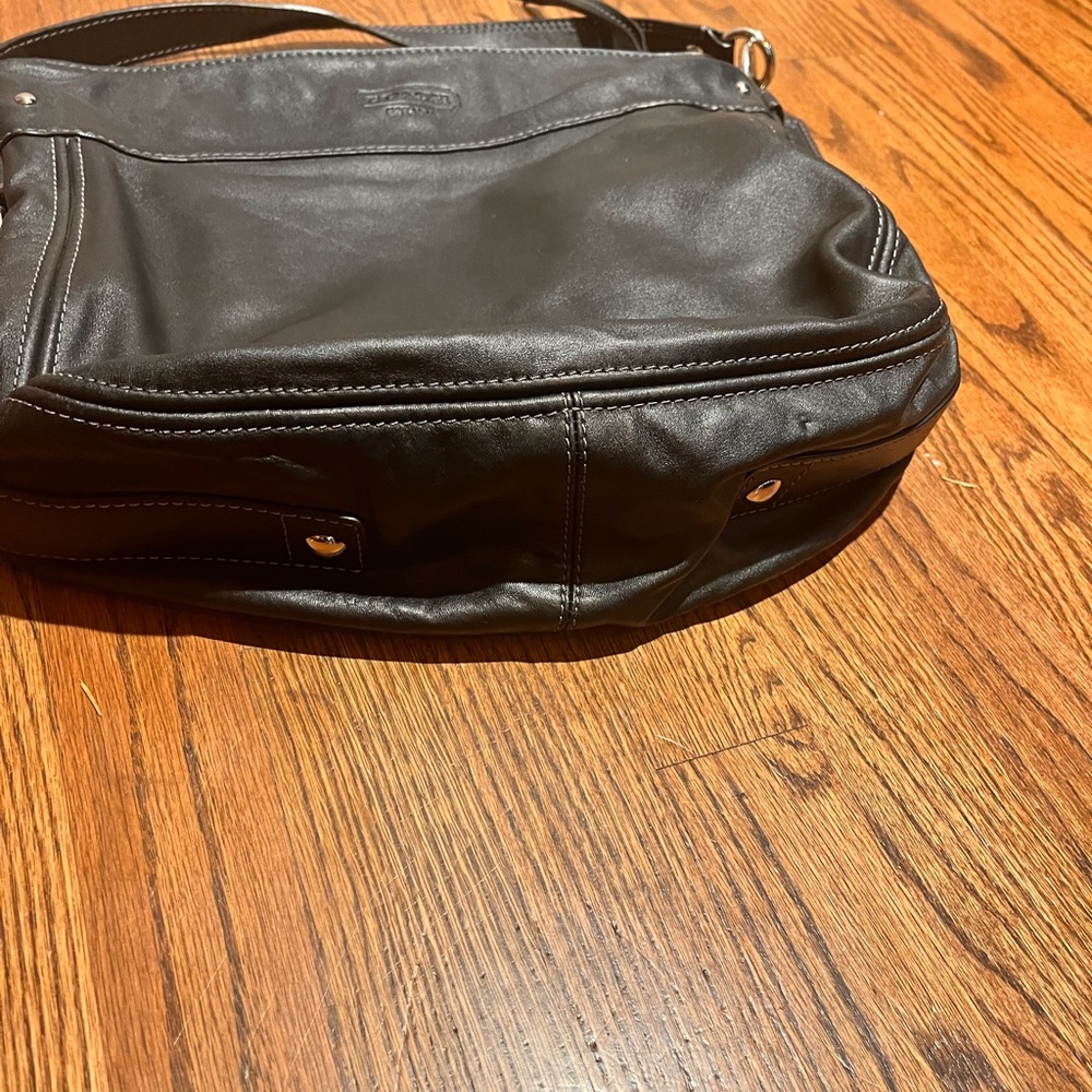 Authentic Coach Black Should bag soft leather - Picture 5 of 10